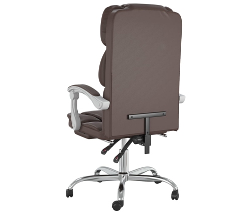 Silla de oficina reclinable cuero sintético marrón