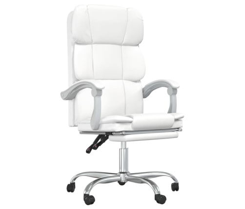 Silla de oficina reclinable cuero sintético blanco