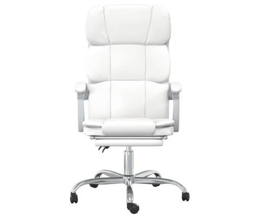 Silla de oficina reclinable cuero sintético blanco