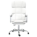 Silla de oficina reclinable cuero sintético blanco