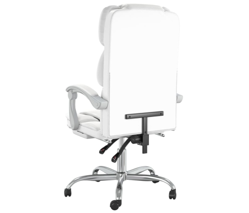 Silla de oficina reclinable cuero sintético blanco