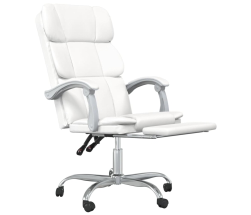 Silla de oficina reclinable cuero sintético blanco