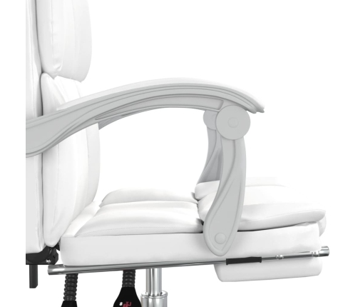 Silla de oficina reclinable cuero sintético blanco