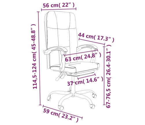 Silla de oficina reclinable de tela marrón