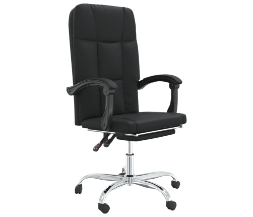 Silla de oficina reclinable cuero sintético negro