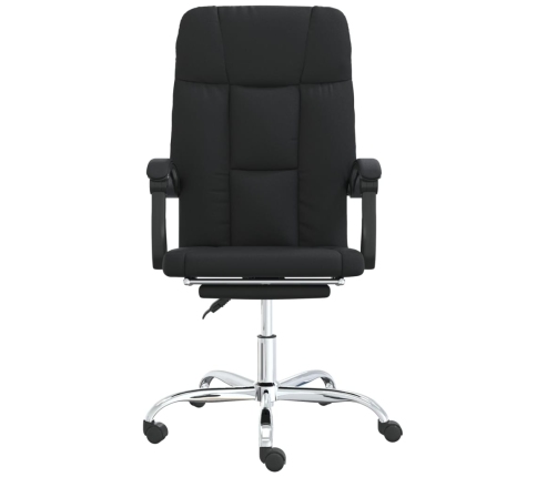 Silla de oficina reclinable cuero sintético negro