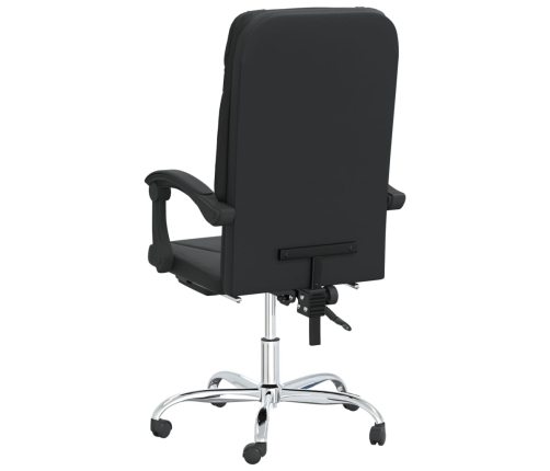 Silla de oficina reclinable cuero sintético negro