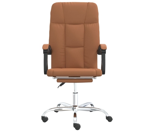 Silla de oficina reclinable cuero sintético marrón