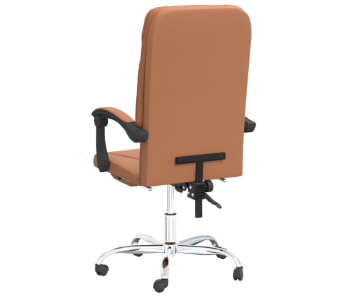 Silla de oficina reclinable cuero sintético marrón