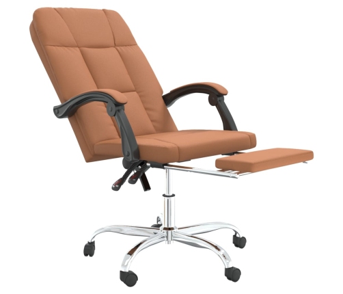 Silla de oficina reclinable cuero sintético marrón