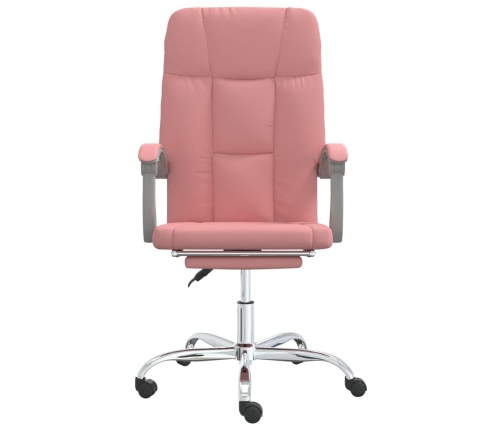 Silla de oficina reclinable cuero sintético rosa