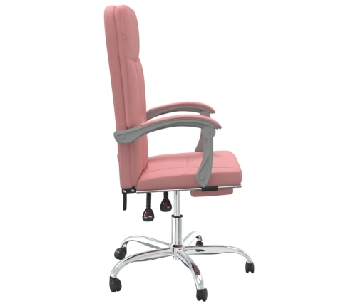 Silla de oficina reclinable cuero sintético rosa