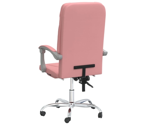 Silla de oficina reclinable cuero sintético rosa