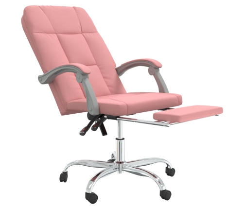 Silla de oficina reclinable cuero sintético rosa