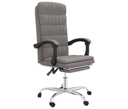 Silla de oficina reclinable de tela gris taupé