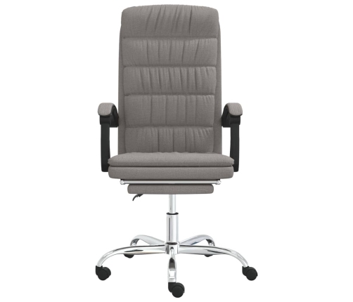 Silla de oficina reclinable de tela gris taupé