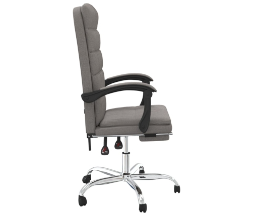 Silla de oficina reclinable de tela gris taupé