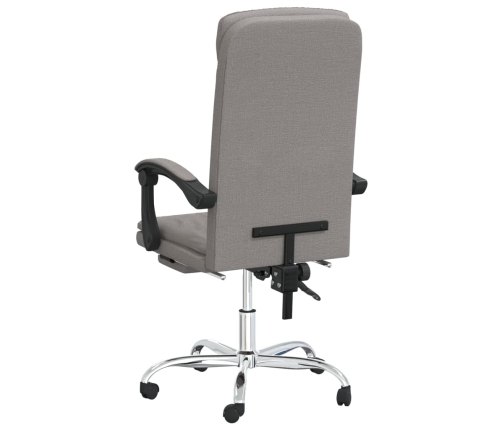 Silla de oficina reclinable de tela gris taupé