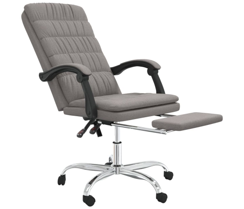 Silla de oficina reclinable de tela gris taupé