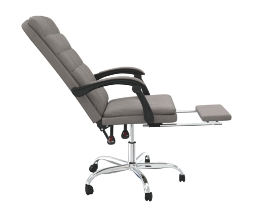 Silla de oficina reclinable de tela gris taupé