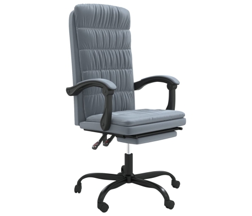 Silla de oficina reclinable de terciopelo gris oscuro