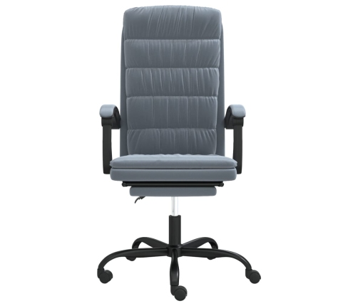 Silla de oficina reclinable de terciopelo gris oscuro