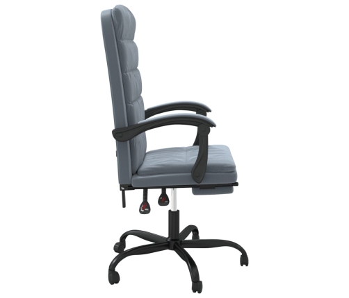 Silla de oficina reclinable de terciopelo gris oscuro