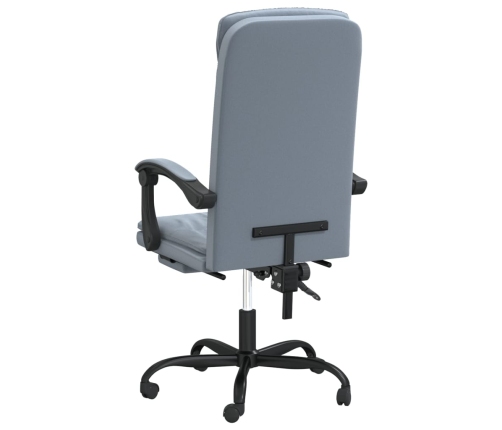 Silla de oficina reclinable de terciopelo gris oscuro