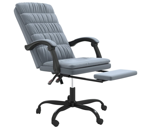 Silla de oficina reclinable de terciopelo gris oscuro