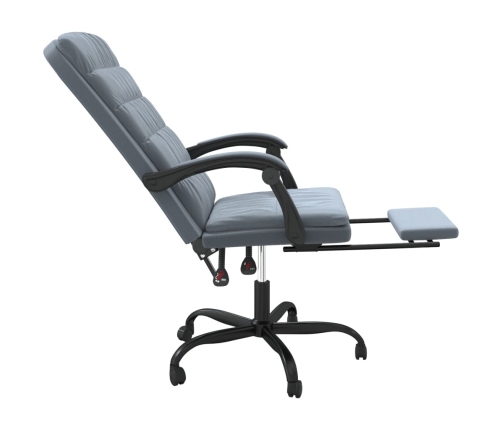 Silla de oficina reclinable de terciopelo gris oscuro