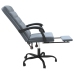 Silla de oficina reclinable de terciopelo gris oscuro