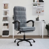 Silla de oficina reclinable de terciopelo gris oscuro