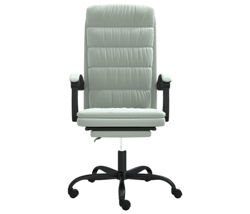 Silla de oficina reclinable de terciopelo gris claro