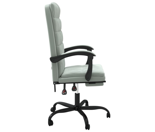 Silla de oficina reclinable de terciopelo gris claro