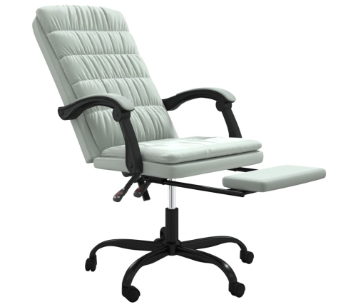 Silla de oficina reclinable de terciopelo gris claro