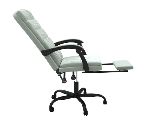 Silla de oficina reclinable de terciopelo gris claro