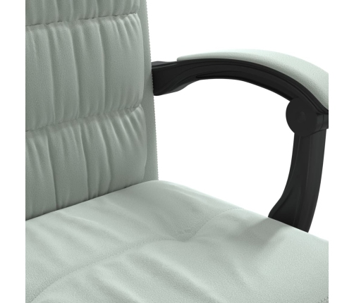 Silla de oficina reclinable de terciopelo gris claro