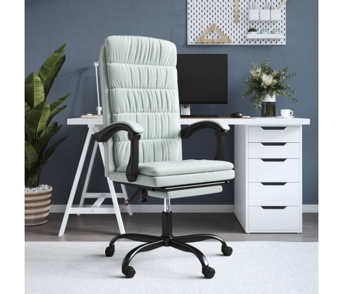 Silla de oficina reclinable de terciopelo gris claro