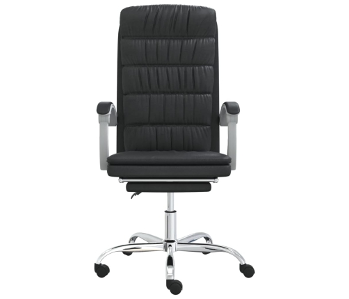 Silla de oficina reclinable cuero sintético negro