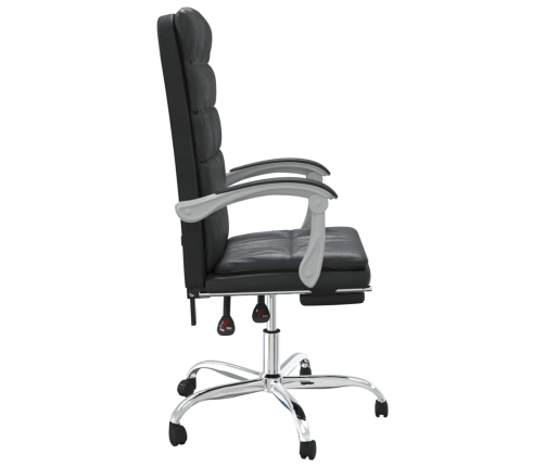 Silla de oficina reclinable cuero sintético negro