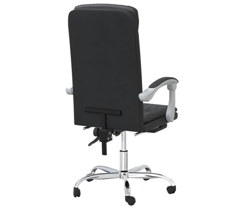 Silla de oficina reclinable cuero sintético negro