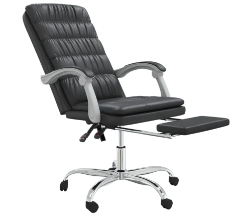 Silla de oficina reclinable cuero sintético negro