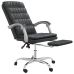 Silla de oficina reclinable cuero sintético negro