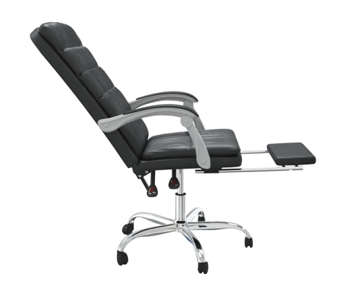 Silla de oficina reclinable cuero sintético negro