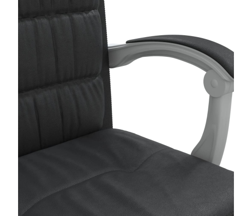 Silla de oficina reclinable cuero sintético negro