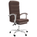 Silla de oficina reclinable cuero sintético marrón