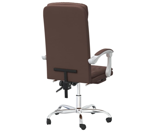 Silla de oficina reclinable cuero sintético marrón