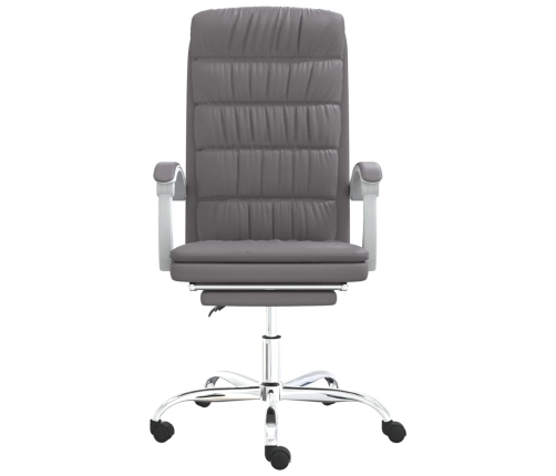 Silla de oficina reclinable cuero sintético gris