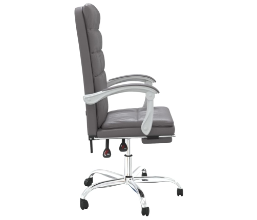 Silla de oficina reclinable cuero sintético gris