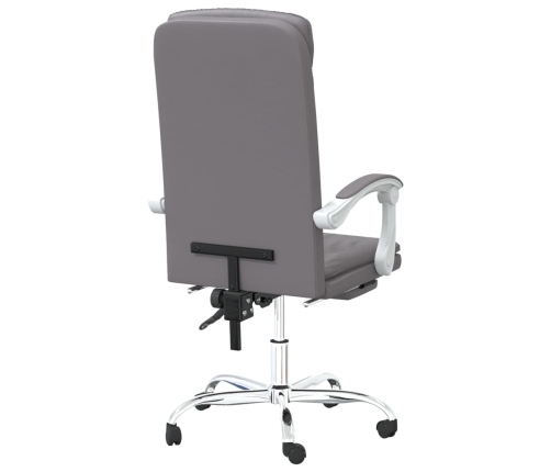 Silla de oficina reclinable cuero sintético gris